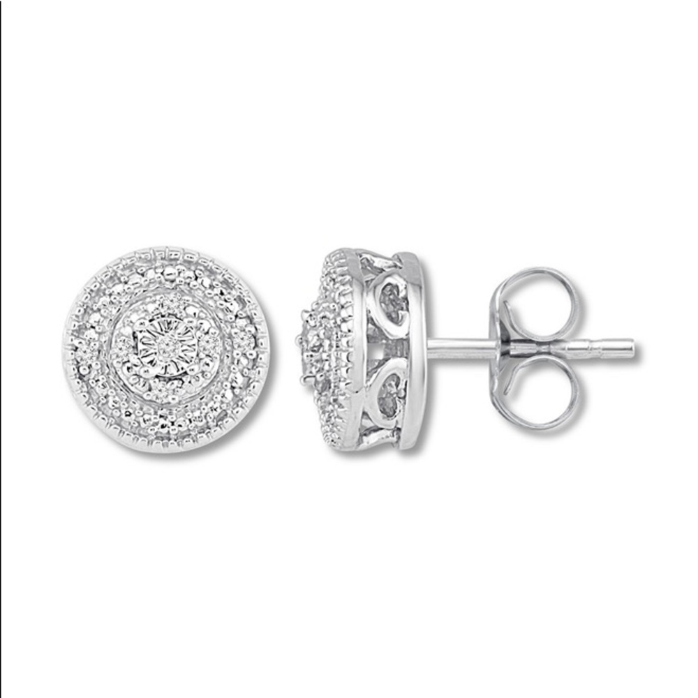 Kay Jewelers Diamond Circle sterling Earrings